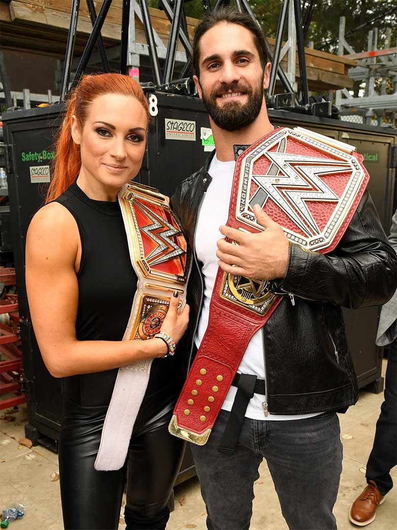 becky lynch with her husband Seth Rollins